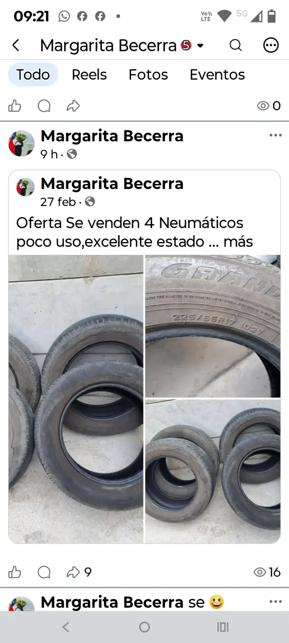 Neumáticos usados en excelente estado 225/65R17