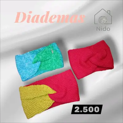 Diademas de lana coloridas para invierno - miniatura 1