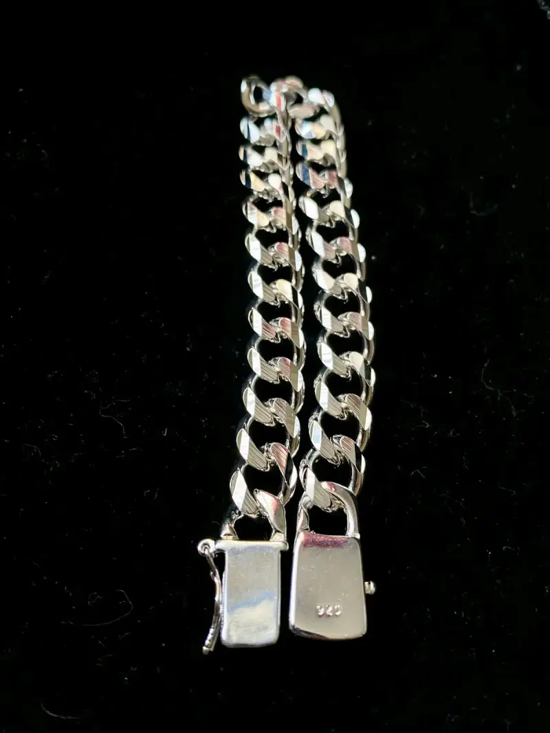 Pulsera de plata estilo cubano - 2