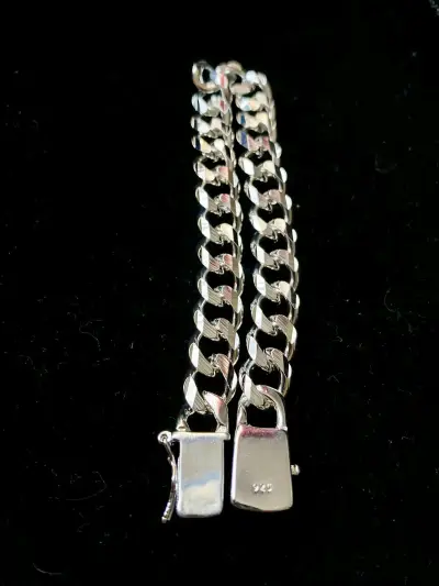 Pulsera de plata estilo cubano - miniatura 2