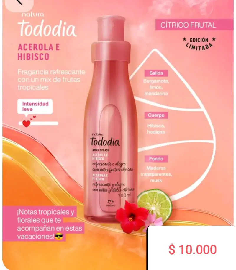 Body Splash Natura Tododia Cereza y Avellana 200ml - 5