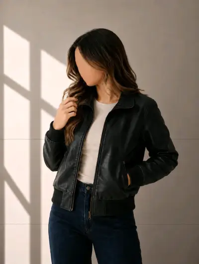 Chaqueta tipo cuero clásica - miniatura 6