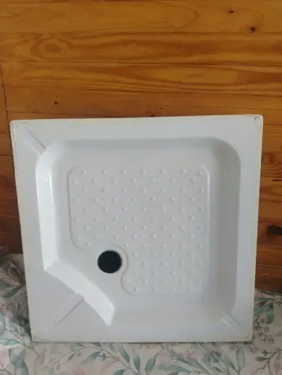 Receptor de ducha cuadrado de cerámica blanca - miniatura 1