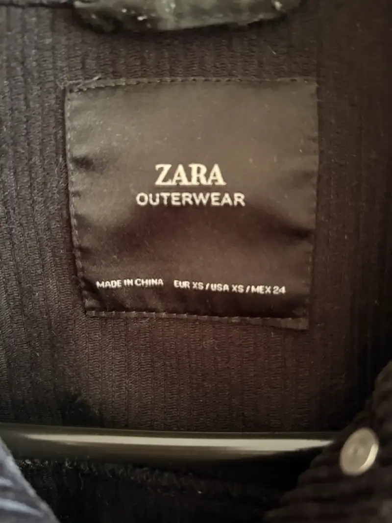Chaqueta de cotele negra Zara para mujer - 2