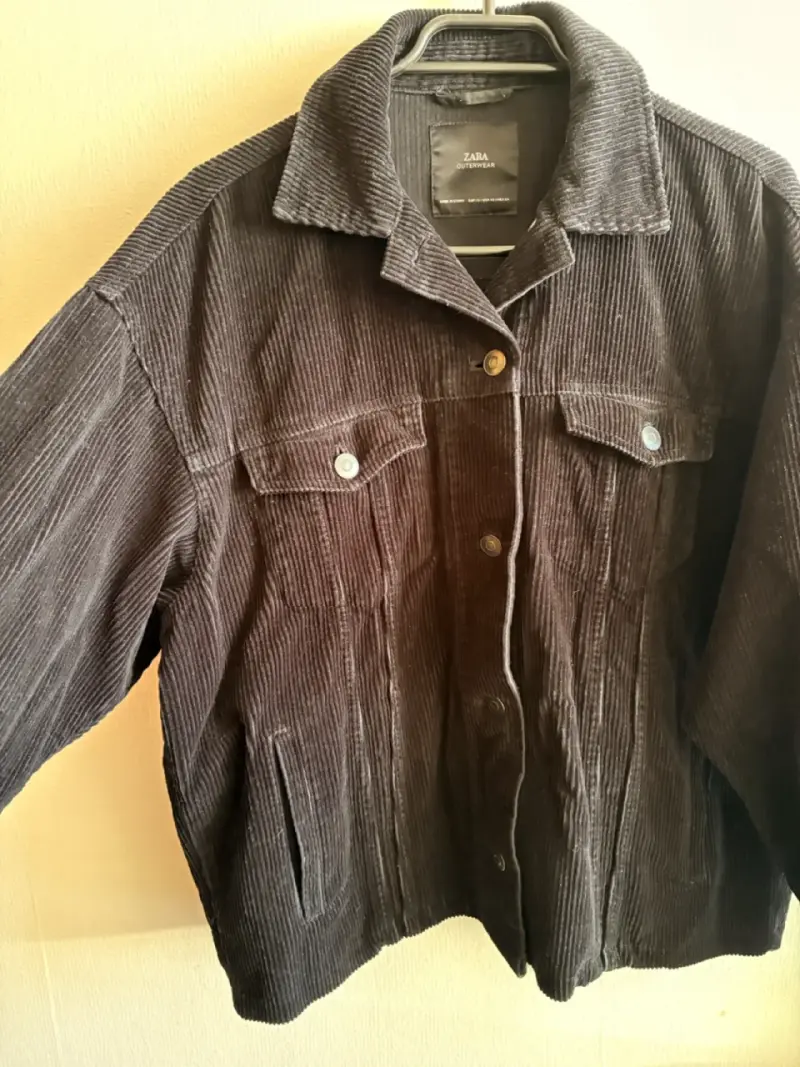 Chaqueta de cotele negra Zara para mujer - 3