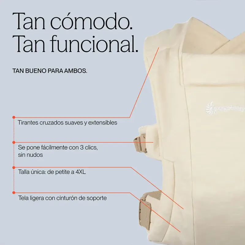 Mochila portabebé Ergobaby beige ergonómica - 4