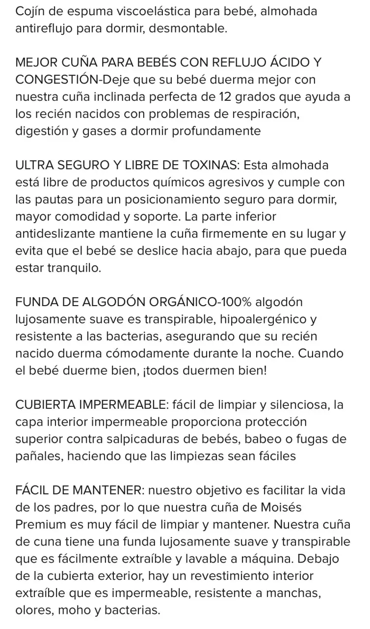 Cojín antirefluj en cuña para descanso bebé antire - 3