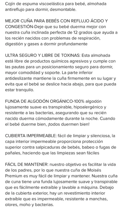 Cojín antirefluj en cuña para descanso bebé antire - miniatura 3