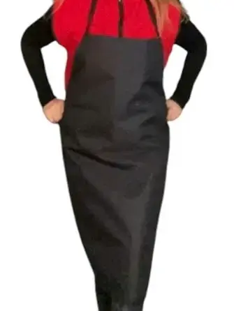 Pechera impermeable de lona negra para cocina y limpieza - 2