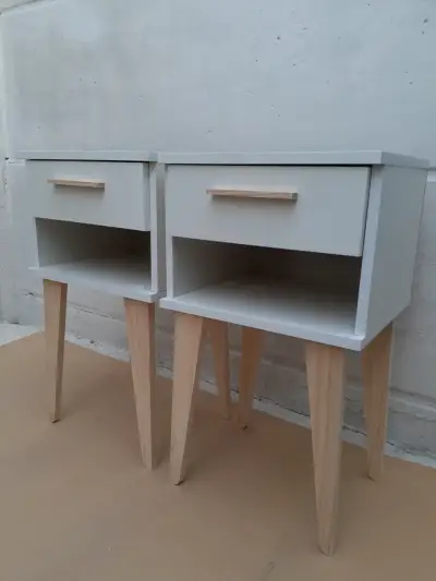2 veladores blanco - miniatura 1