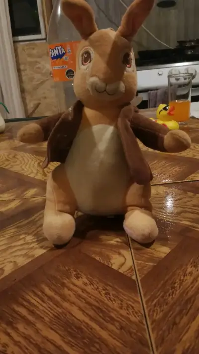 Peluche de conejo con chaqueta marrón - miniatura 1