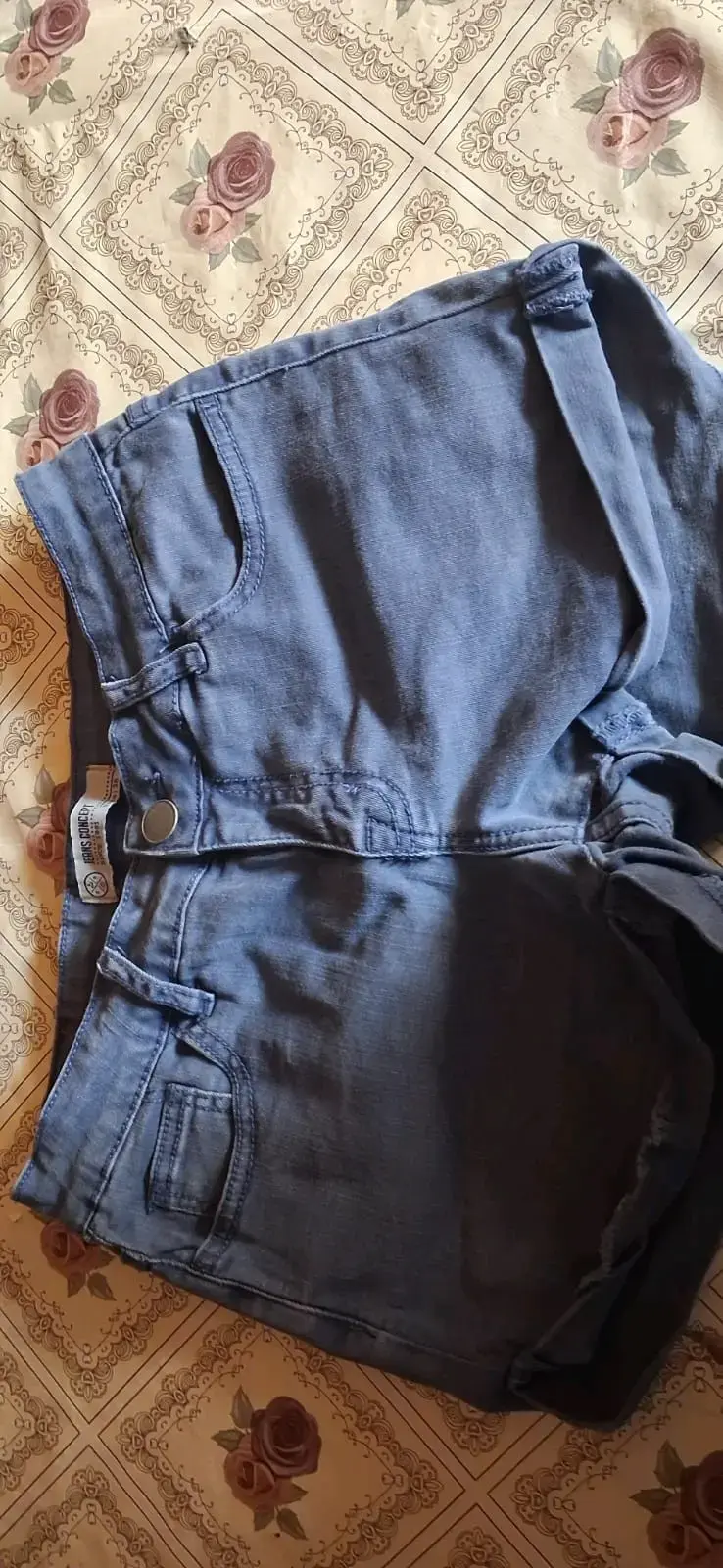 Shorts de mezclilla azul para hombre - 1