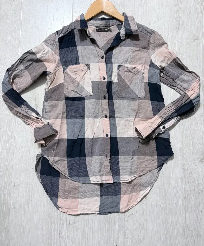 Camisa a cuadros para mujer de manga larga - 1