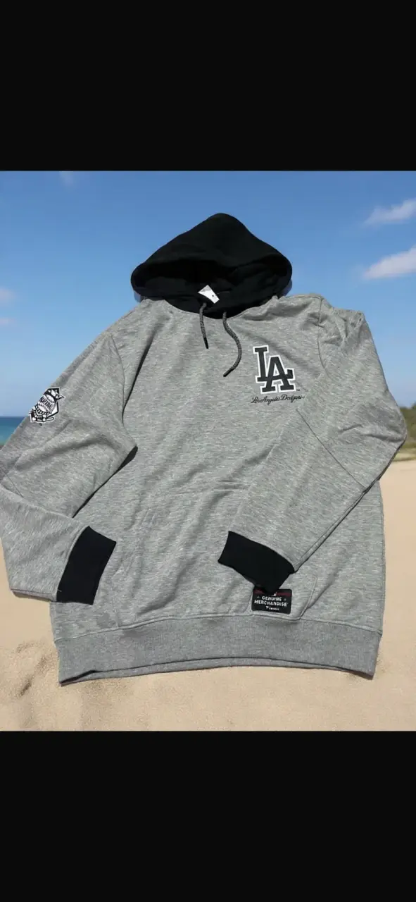 Polerón gris con capucha Los Angeles Dodgers