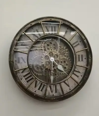 Reloj de Pared Grande Industrial con Engranajes - miniatura 3