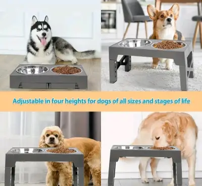 Comedero elevado para mascotas con doble plato - miniatura 3