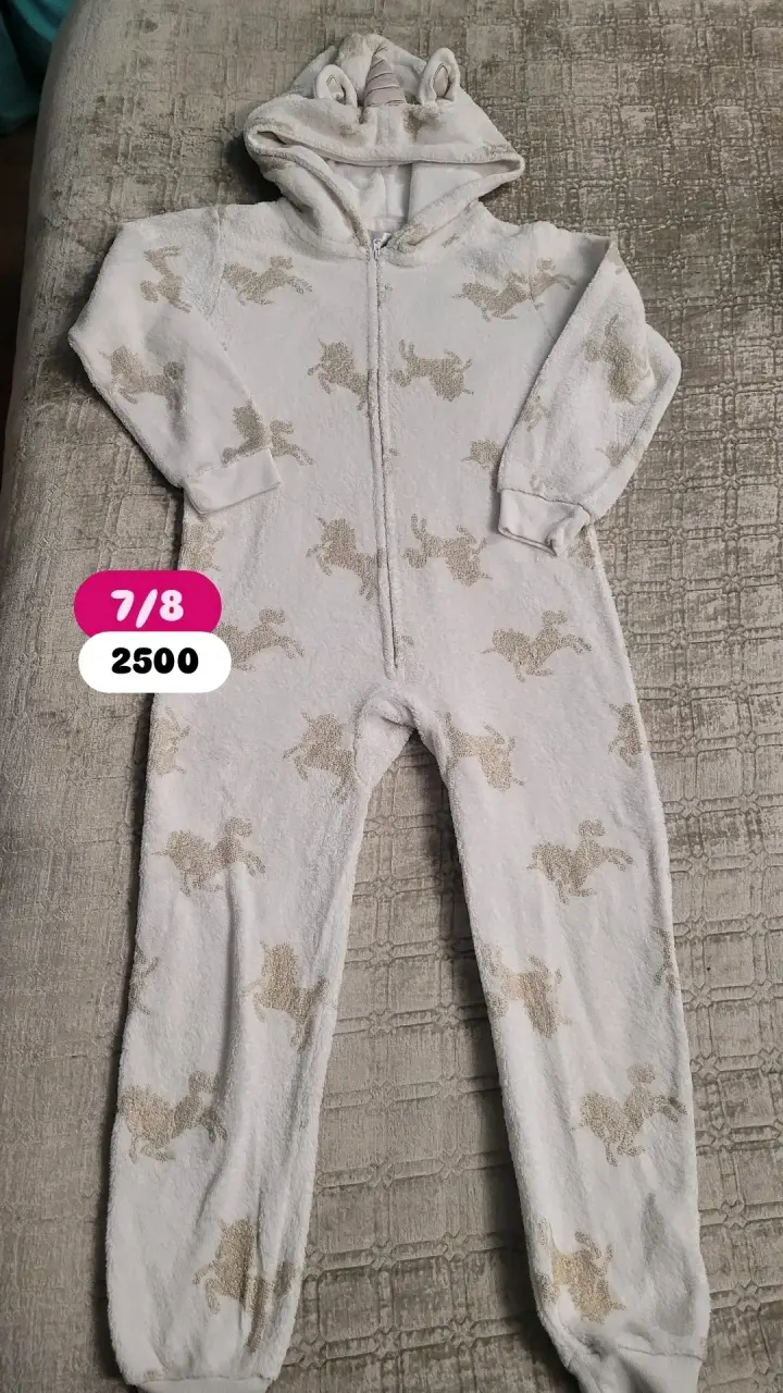 Pijama enterizo unicornio para niña talla 7/8