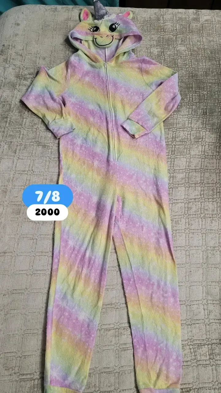 Pijama enterizo infantil unicornio arcoíris