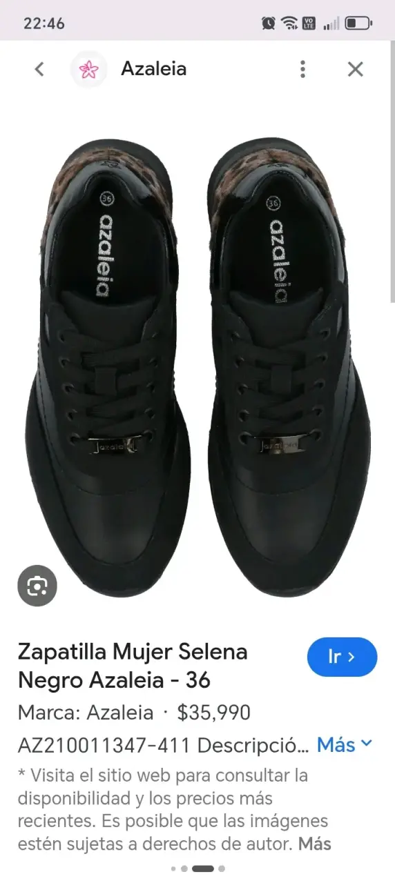 Zapatillas Mujer Negras Azaleia Selena Talla 39 - 2