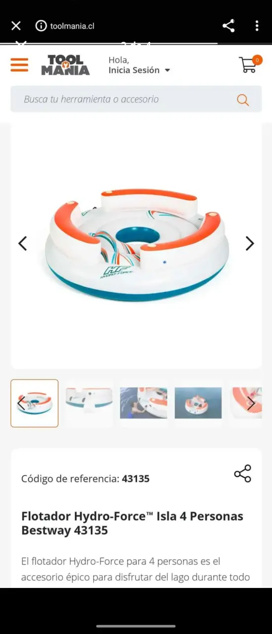 Flotador Hydro-Force Isla 4 Personas Bestway