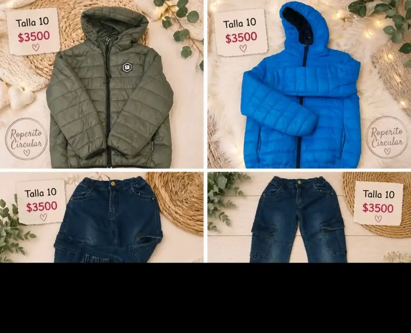 Chaqueta acolchada verde talla 10 para niños