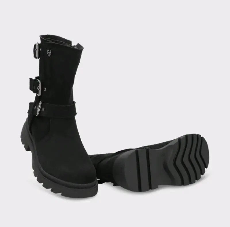 Botas negras con hebillas para mujer - 1
