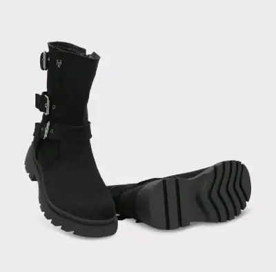 Botas negras con hebillas para mujer - miniatura 1