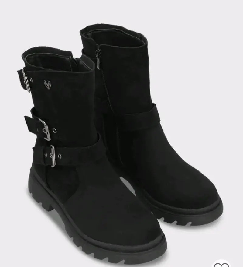 Botas negras con hebillas para mujer - 3