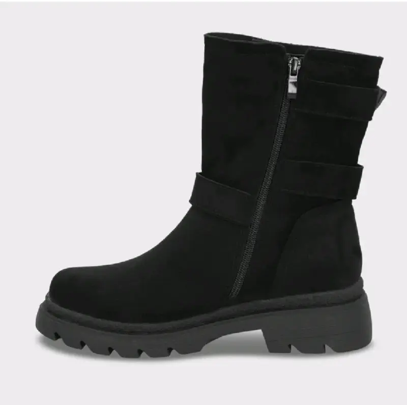 Botas negras con hebillas para mujer - 4