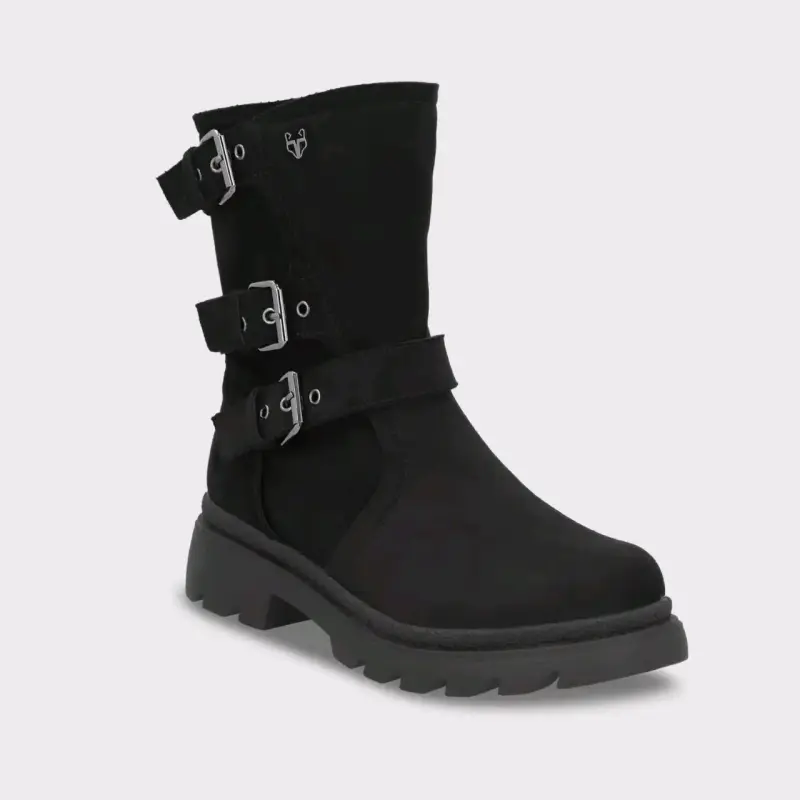 Botas negras con hebillas para mujer - 5