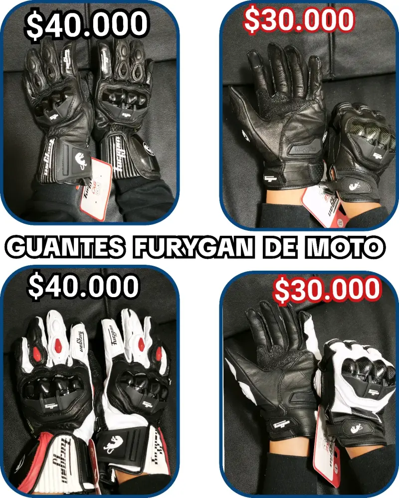 Guantes de moto Furygan $30.000 y 40.000 - 1