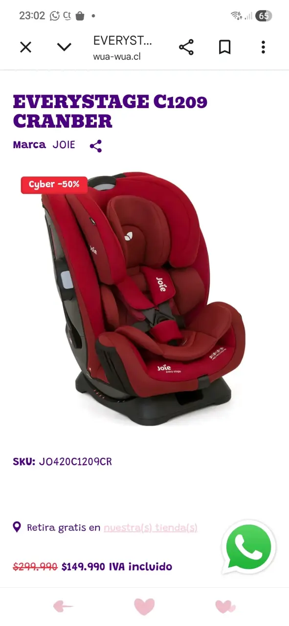 Silla de auto Joie Every Stage C1209 Cranberry