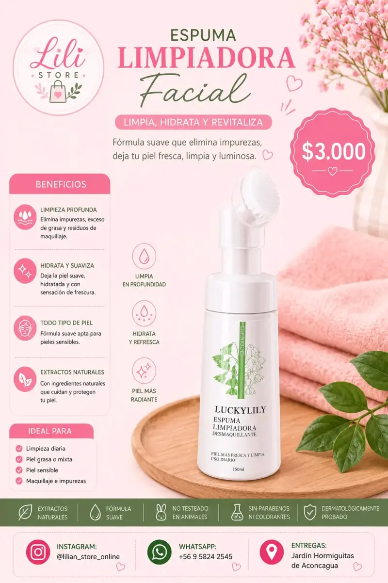Espuma Limpiadora Facial LuckyLily 150ml