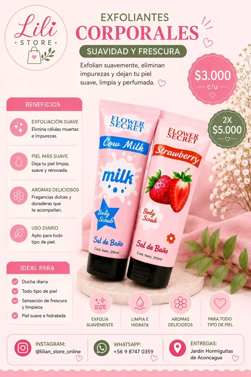Exfoliantes Corporales Flower Secret Suavidad y Frescura
