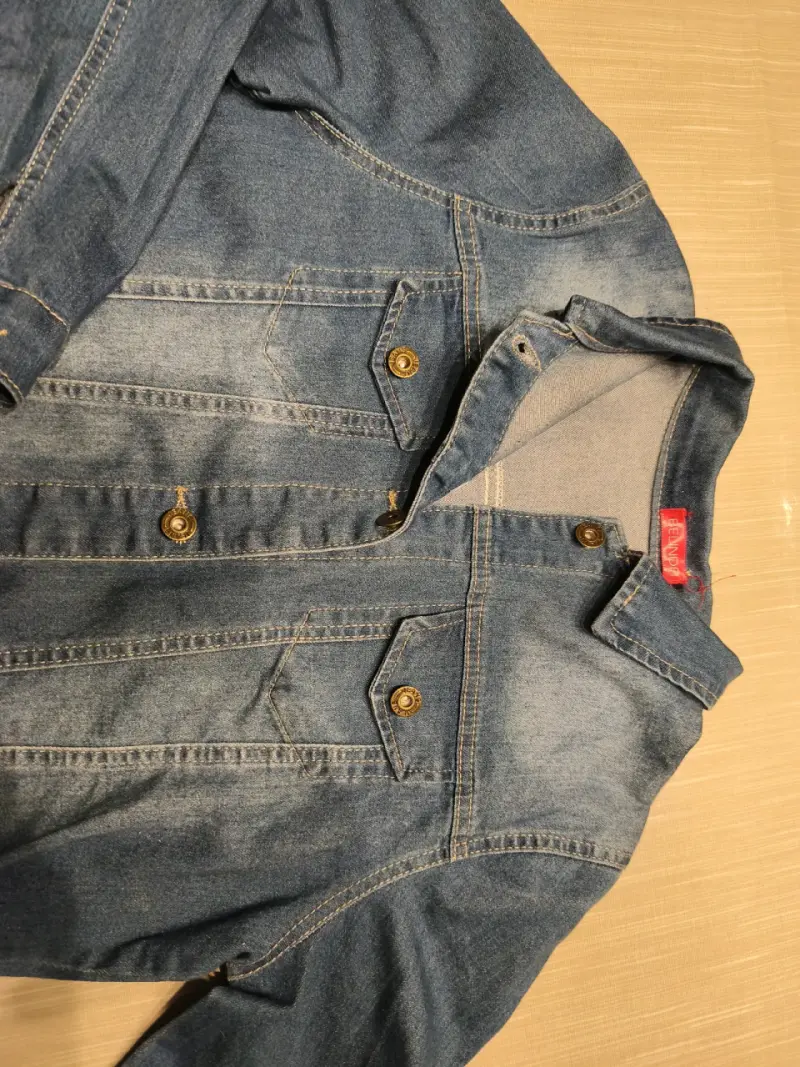 Chaqueta de mezclilla azul para mujer - 1