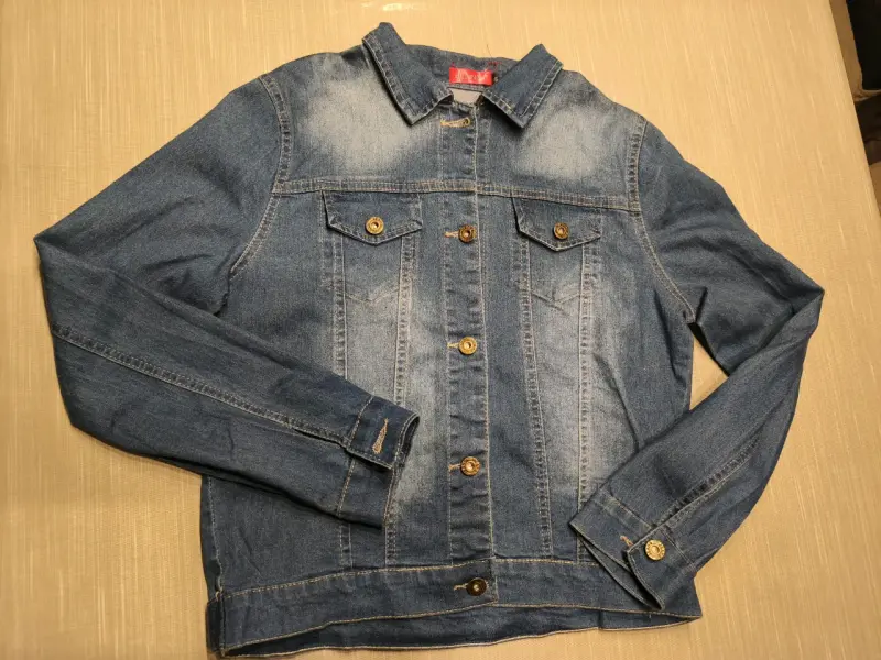 Chaqueta de mezclilla azul para mujer - 2