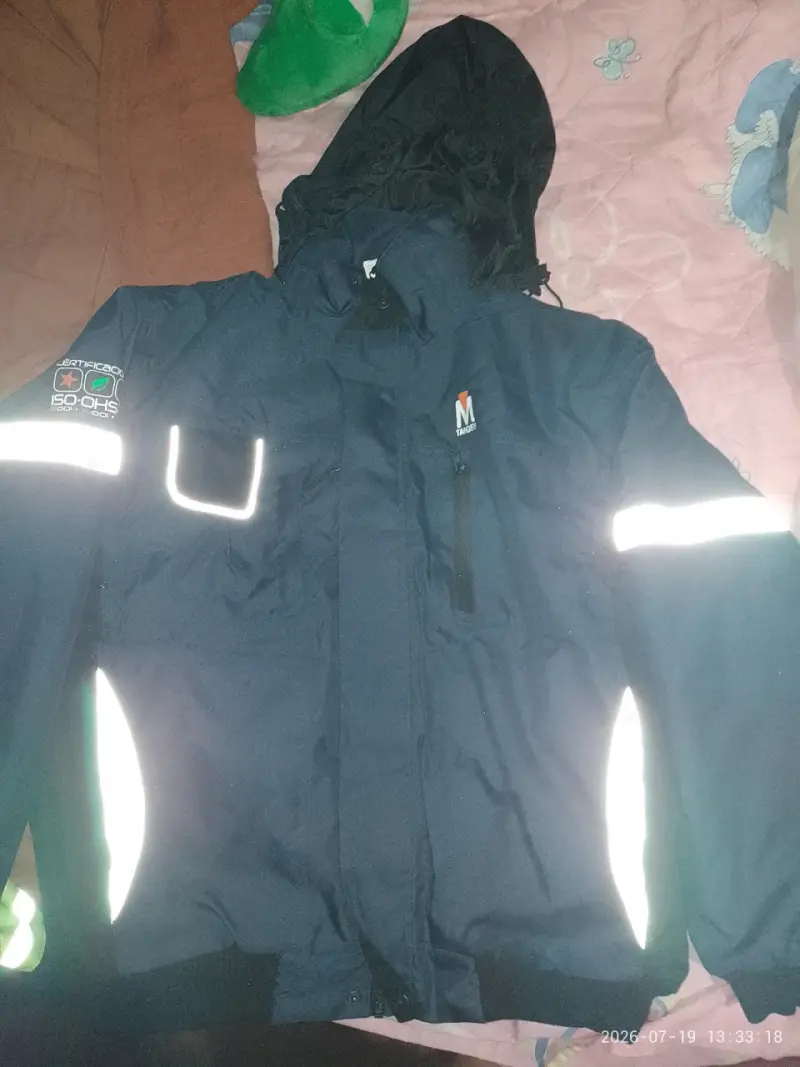 Chaqueta de trabajo reflectante azul con capucha - 5