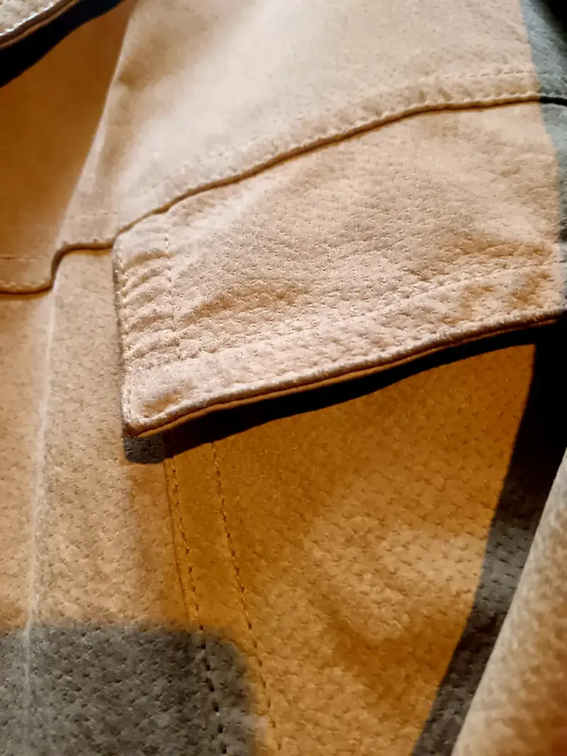 Chaqueta beige de cuero para hombre - 2