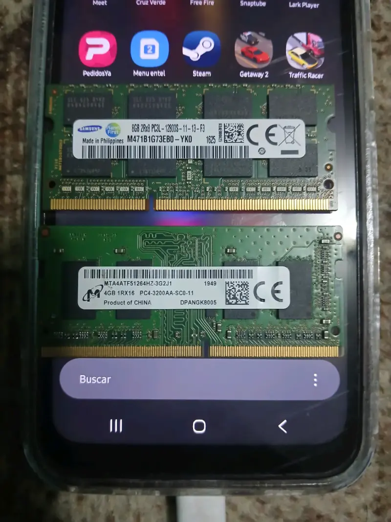Memoria RAM Samsung 8GB y Micron 4GB DDR4