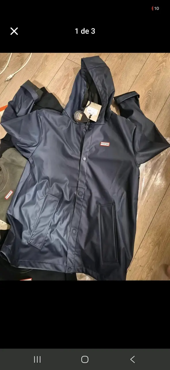 Chaqueta impermeable azul Hunter para lluvia - 1