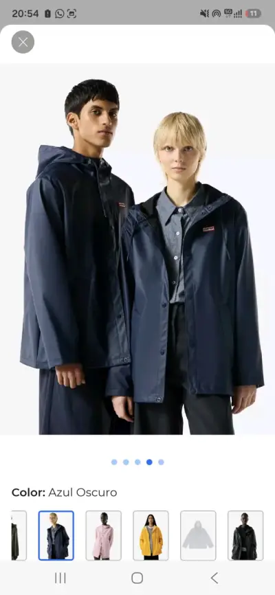 Chaqueta impermeable azul Hunter para lluvia - miniatura 2