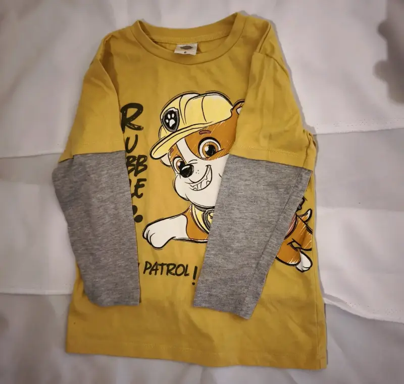 Polera infantil Paw Patrol amarilla y gris