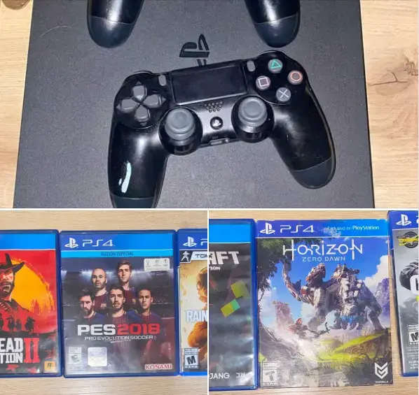 Consola PS4 con mando y juegos incluidos