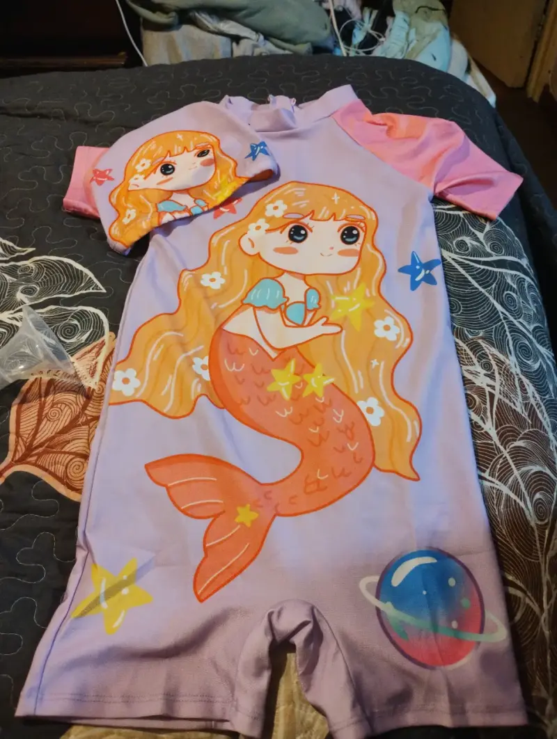 Traje de baño infantil sirena colorido - 1