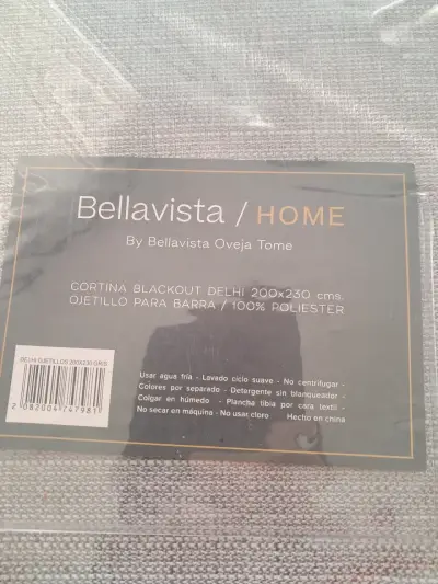 Cortina Blackout Bellavista Home 200x230 cm Gris - miniatura 1