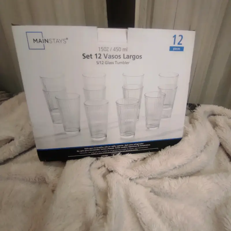 Set de 12 vasos largos de vidrio Mainstays - 1