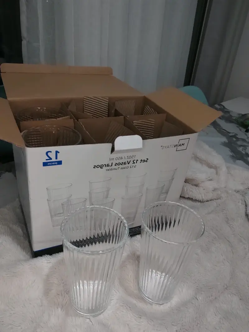 Set de 12 vasos largos de vidrio Mainstays - 5