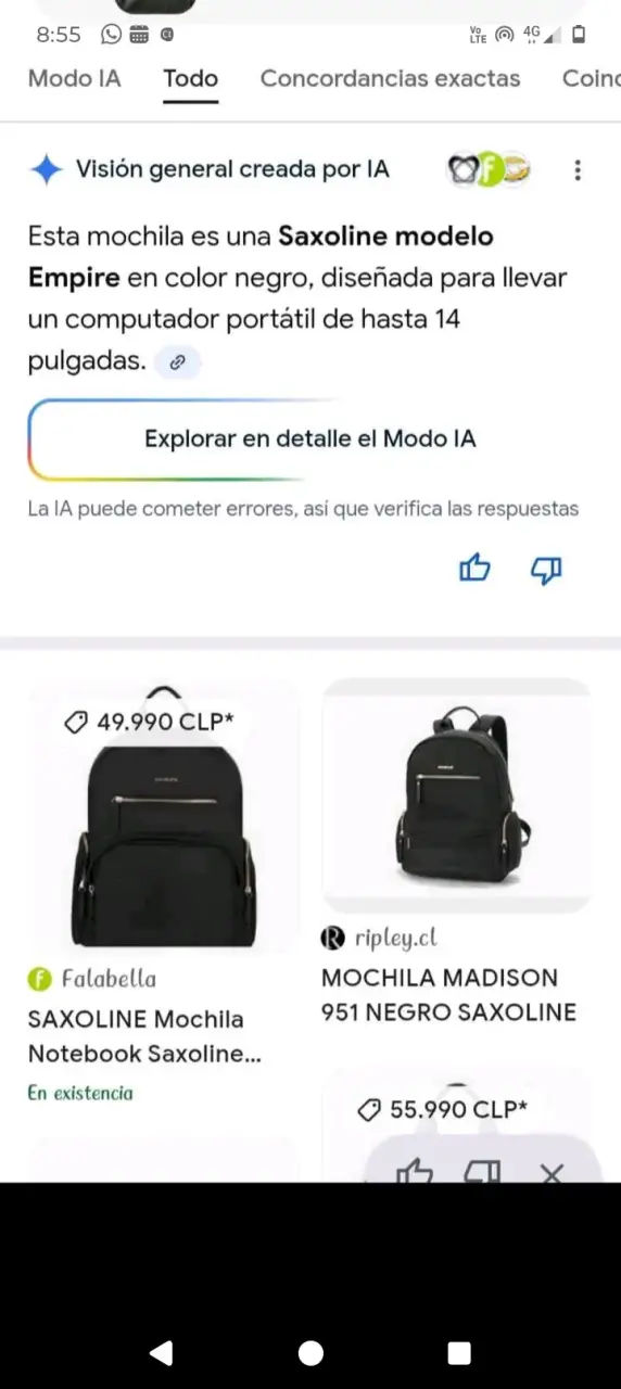 Mochila negra saxoline mujer - 3