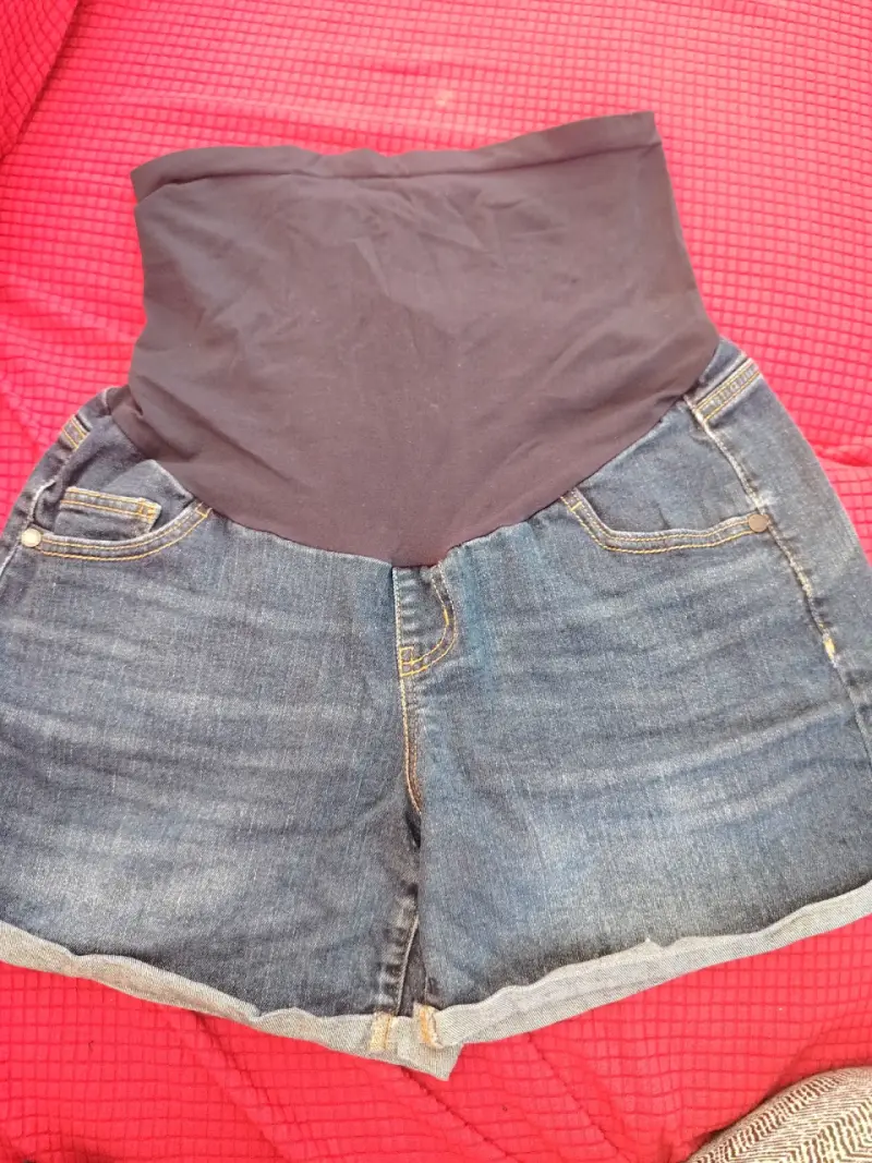 Jeans maternales desgastados de mezclilla azul - 5
