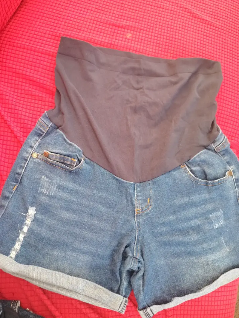 Jeans maternales desgastados de mezclilla azul - 6